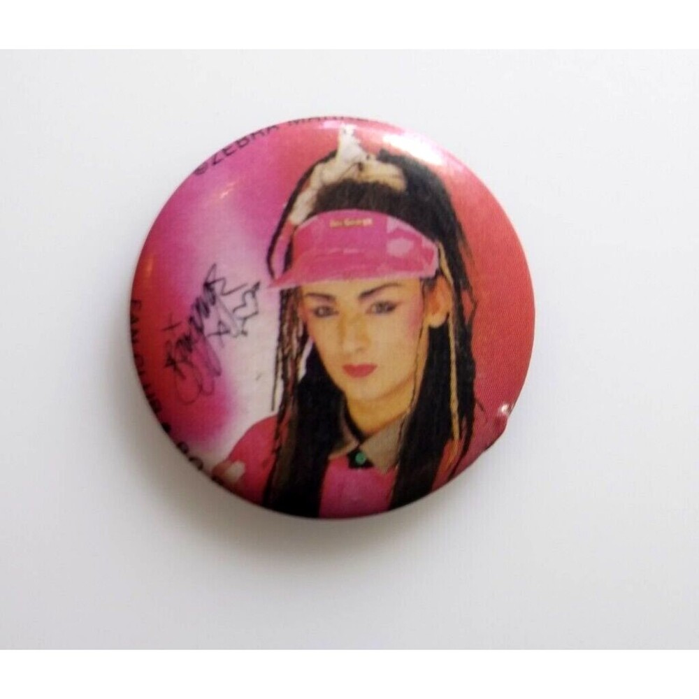 Boy George Culture Club 1984 Fan Club Pin Badge Button Pinback Vintage Pop Music